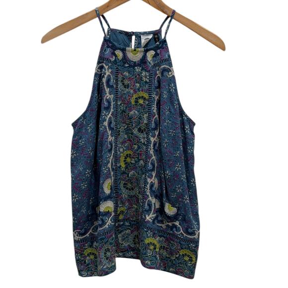 Anthropologie Akemi + Kin Blue Embroidered Halter Top - Picture 5 of 7